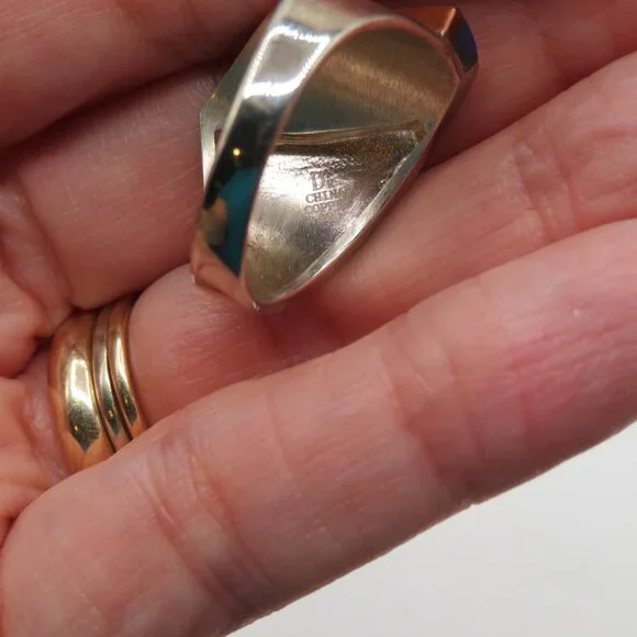 Jay King Desert Rose Trading Lapis Sterling Silver Copper Ring Size 10 - Picture 6 of 8